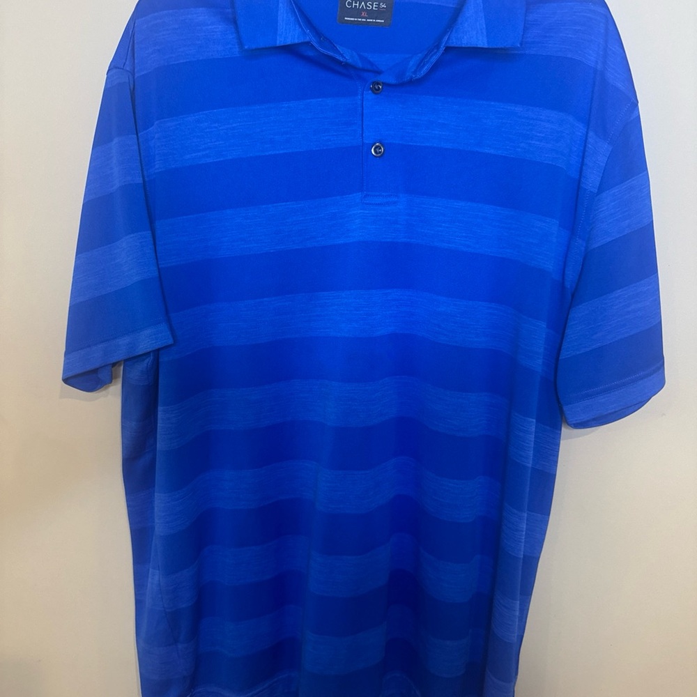 Chase 54 Men's Polo in Bold Blue Stripes